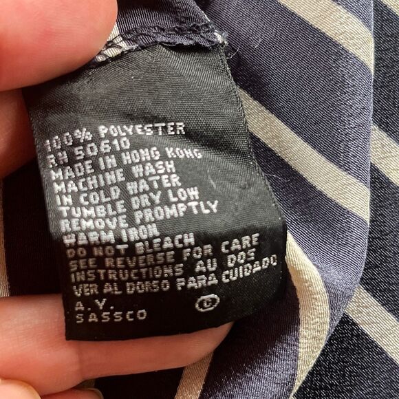 NWOT Kasper A.S.L. Blue & White Striped Top - Workwear - Vintage 1990s - Large - Picture 5 of 5